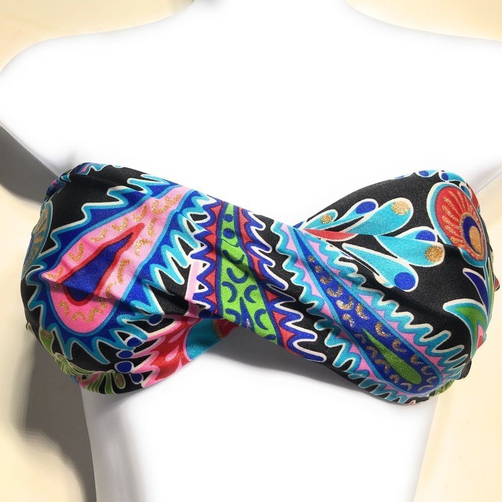 Luli Fama Twist Bandeau Bikini Top